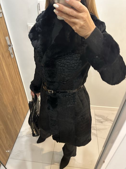 Ochnik plaszcz futro cudo