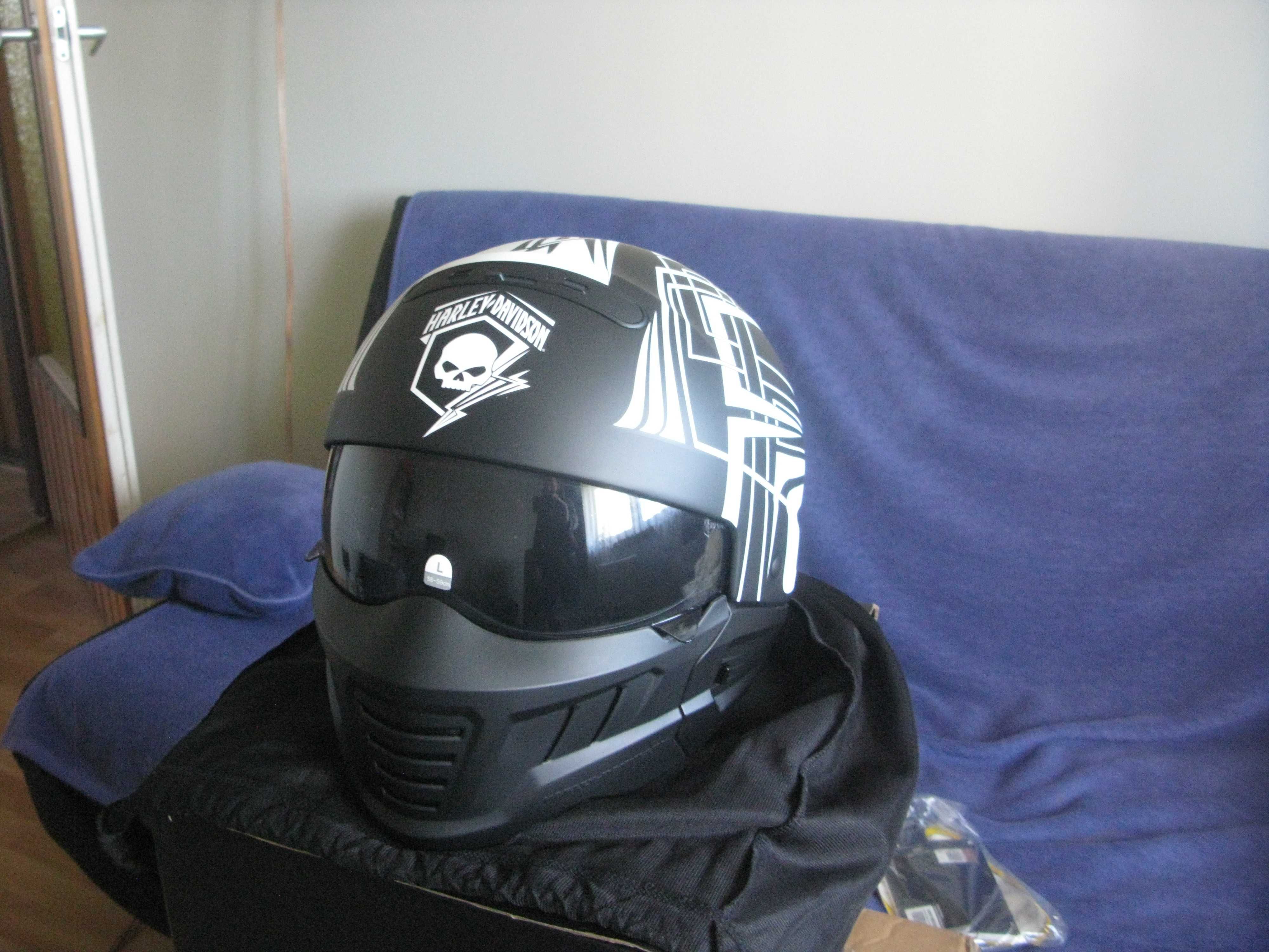 Kask Harley-Davidson Pilot II HD-X04 2-IN-1 Roz. L Czarny Mat. Nowy.