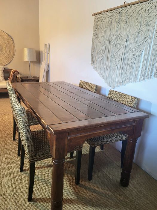 mesa e 4 cadeiras, refeições, secretaria, indiana, oriental, rustico