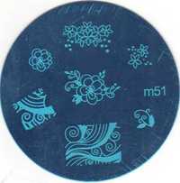 blaszka M51 płytka wzorków stempel paznokci kwiaty