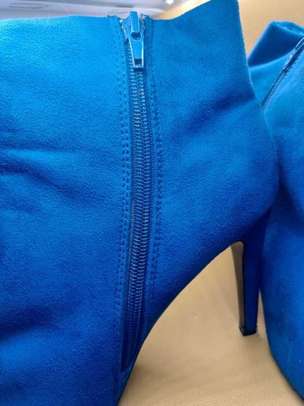 Botki Mohito kobaltowe na obcasie – rozmiar 41