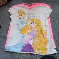 Koszulki t-shirt Disney Księżniczki 128 (2 sztuki)