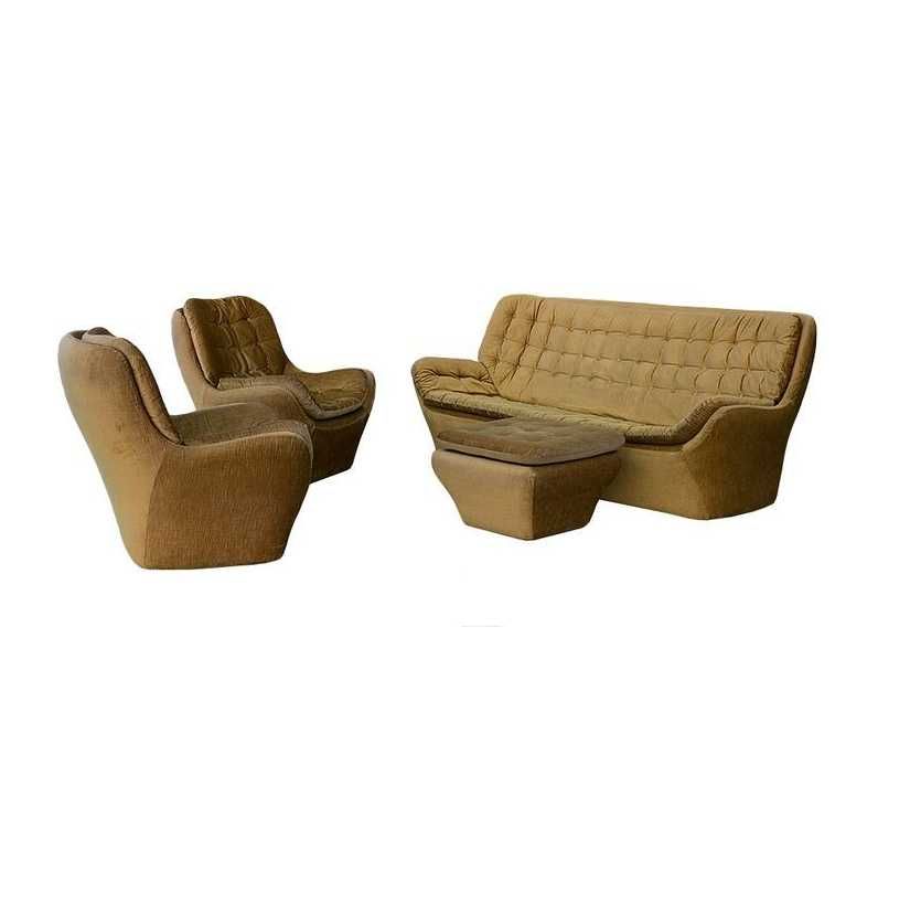 SOFA + 2 fotele + podnóżek SPACE AGE design lata 60