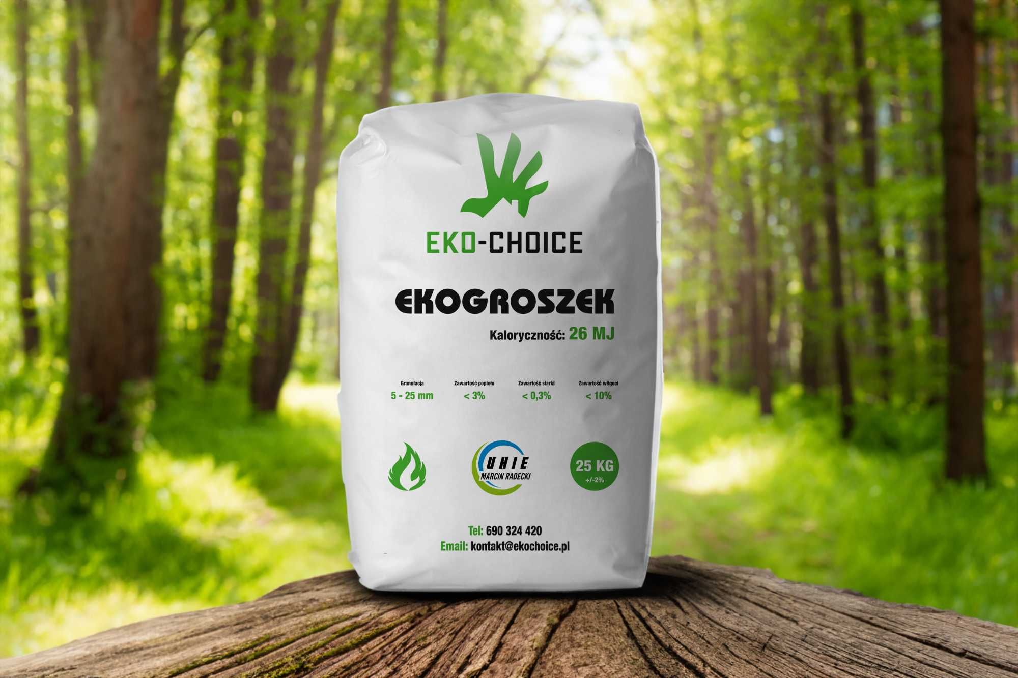 EKOGROSZEK EKO-CHOICE 26 MJ, suchy, niska zawartość popiołu, PROMOCJA