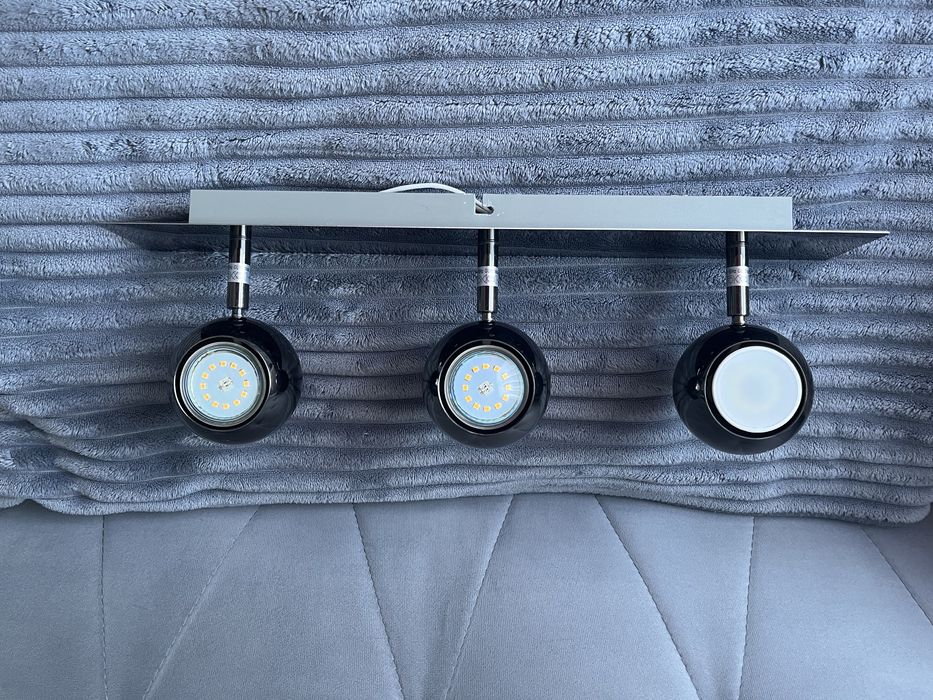 Żyrandol lampa led 3 kule inox ideał plafon