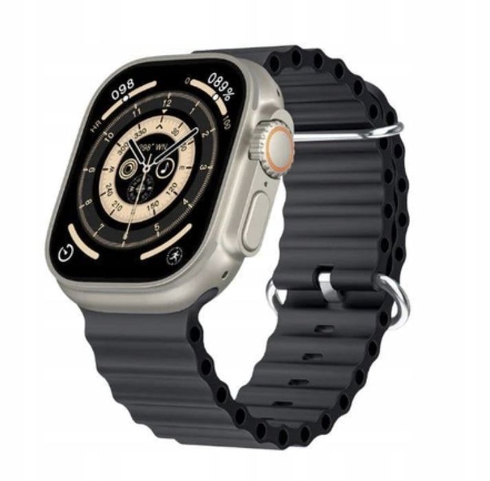 Smartwatch Hk10 Ultra 3 Amoled Chat Gpt Srebrna Koperta Czarny Pasek