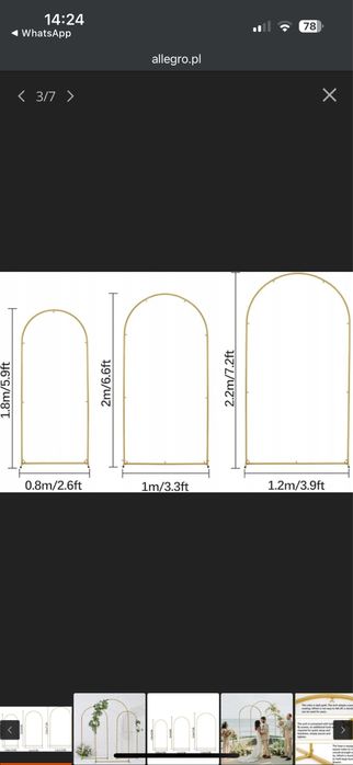 Stelaż dekoracyjny łuk urodziny chrzciny