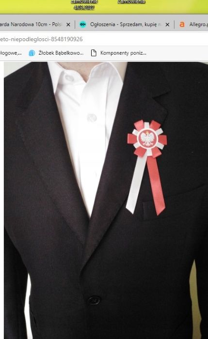 Kotylion narodowy, przypinka biało czerwona, 11 Listopada