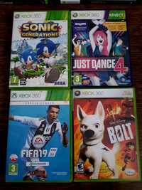 FIFA 19 pies Piorun Sonic Just Dance gry Xbox 360