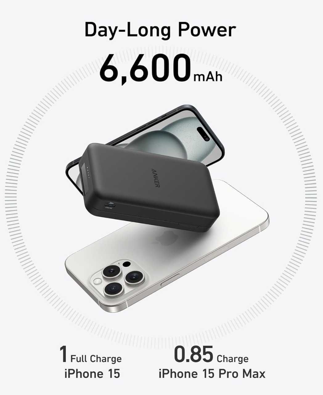 Магнітна батарея Anker MagSafe Power Bank 6600 m Qi2 швидка 5 кольорів