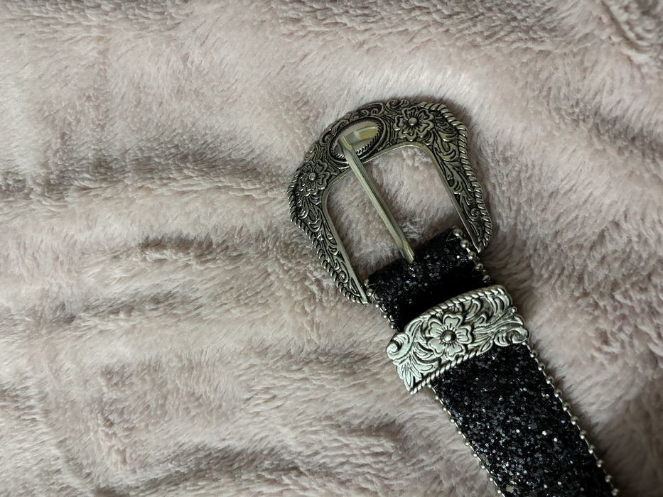 pasek błyszczący z cekinami z diamencikami vintage