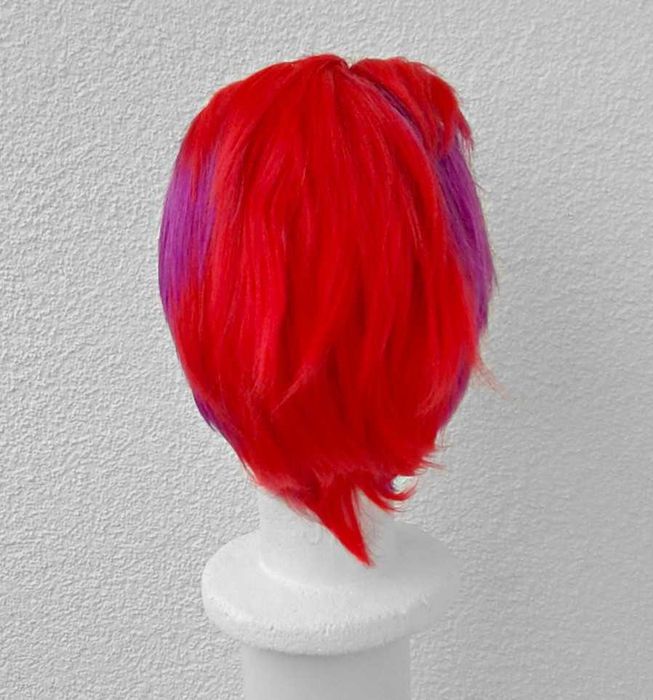 Rock Nanbaka Fioletowa różowa krótka peruka z irokezem cosplay wig