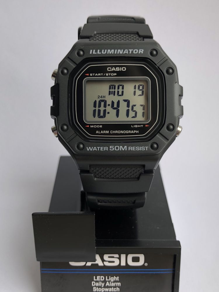 Часы касио годинник касіо Casio watch illuminator W-218H-8AVCF Ø46мм