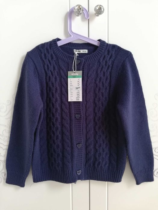 Nowy sweterek kardigan galowy Sinsay 122 granatowy dla dziewczynki