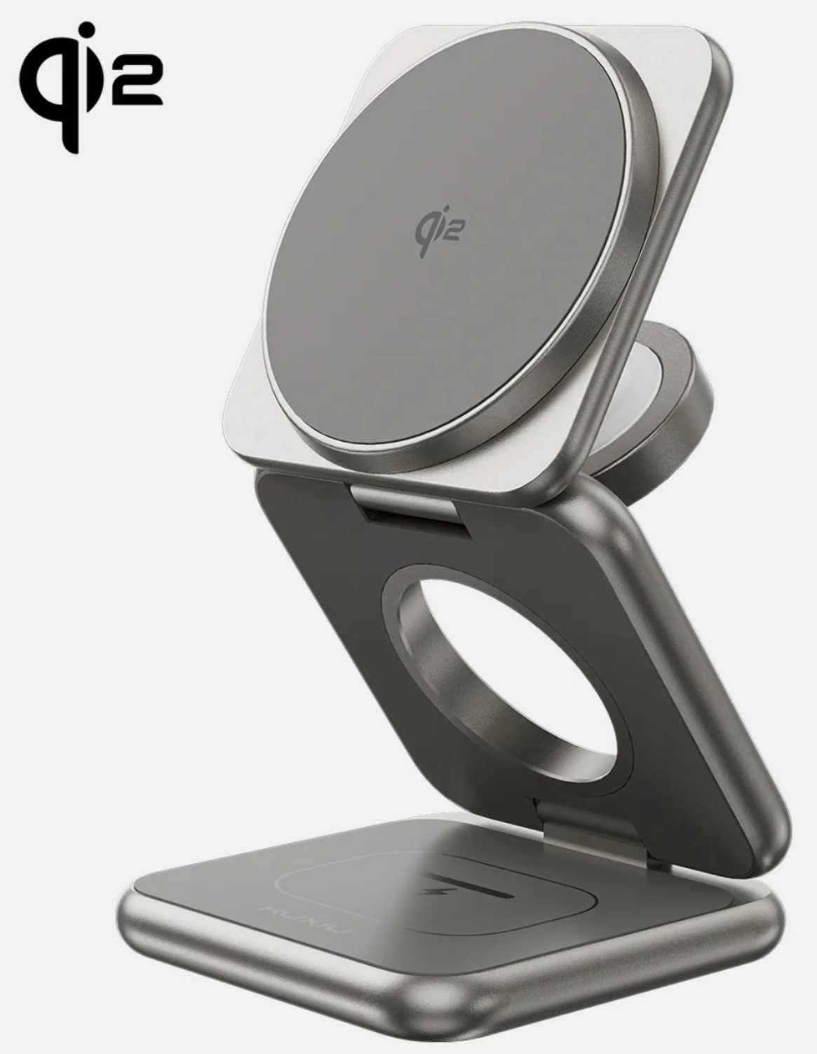 Ładowarka KUXIU X40Q 3w1 MagSafe Qi2 – Szara