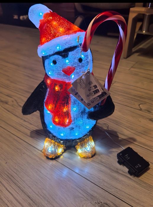 Pingwinek świecący, dekoracja swiateczna