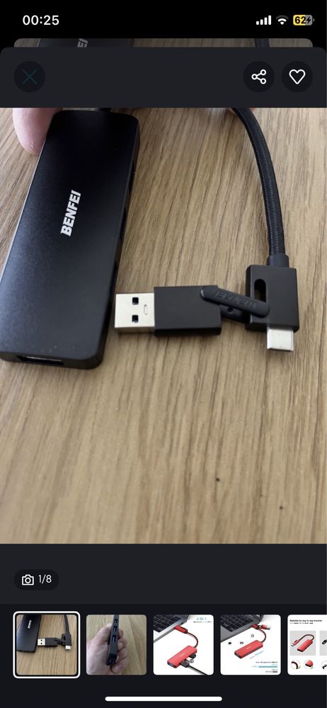 USB-хаб BENFEI USB 3.0, USB-C HUB, 2-в-1