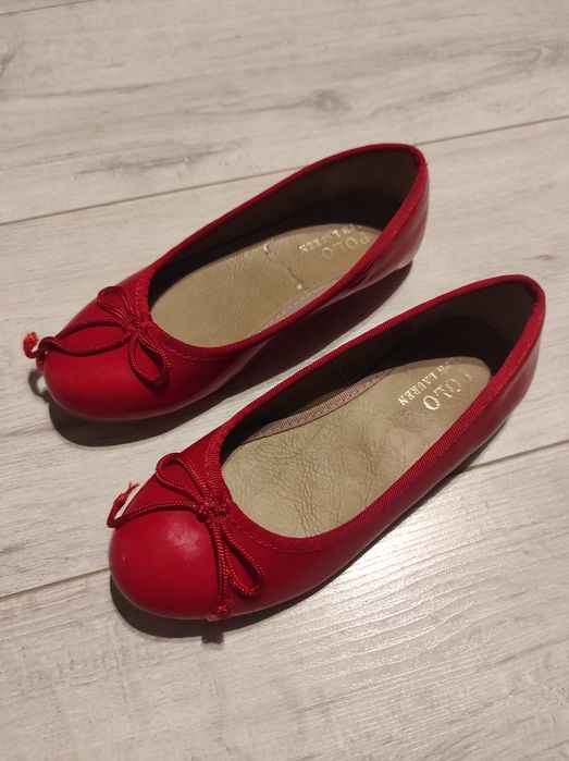 Baleriny Ralph Lauren balerinki lakierowane czerwone 29