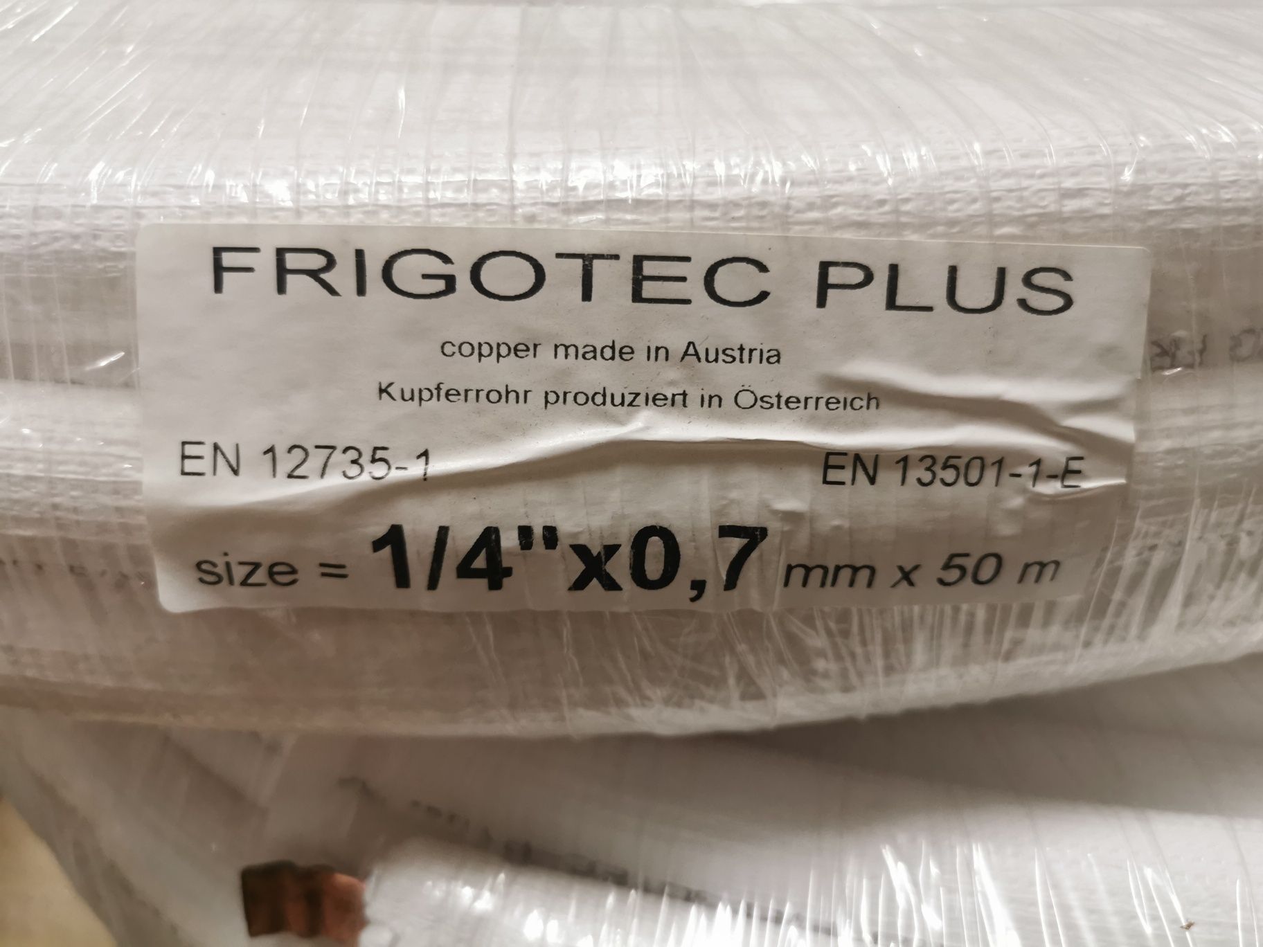 Tubo cobre 1/4  novo 50 metros