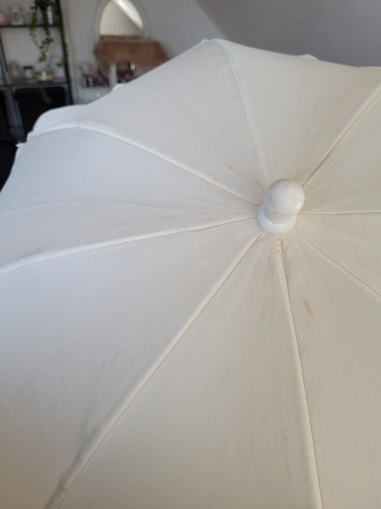 parasolka do wózka dziecięcego biała