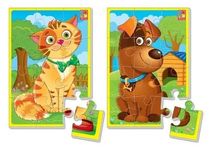 Мягкие пазлы Vladi Toys А5 кот пес ферма зоопарк Ряба Теремок
