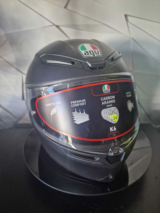 Kask motocyklowy AGV K6 Matt Black 'XXL sklep, raty, GRATISY!