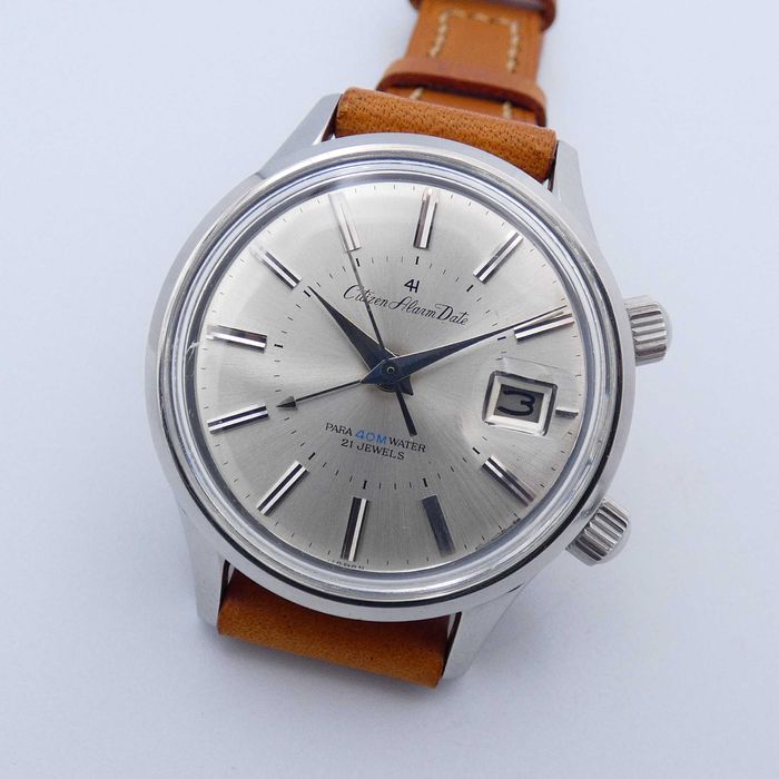 Citizen Alarm Date Vintage XL 38mm Japonia 1975