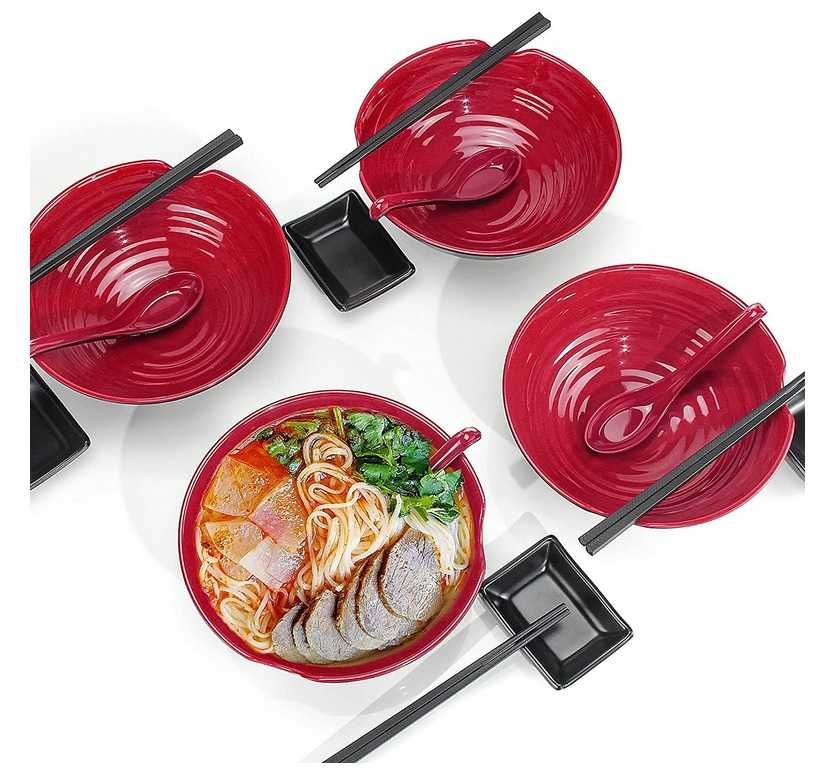 Zestaw misek do ramen miska do ramen azjatyckie MISKI PAŁECZKI ŁYŻKI