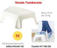 Vendo Escadote Tamborete branco 14cm Semi-Novo