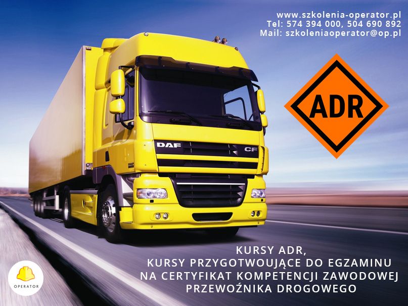 KURSY ADR SZKOLENIE CERTYFIKAT kompetencji zawodowych- kurs weekendowy