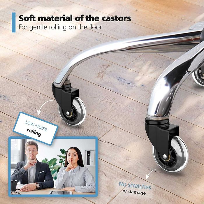 kółka obrotowe do krzeseł biurowych fotela 5 szt. 22x10mm ravn haman