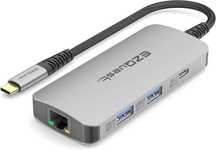 EZQuest USB C Multimedia Hub 7w1 z HDMI 4K 1 Gbs Ethernet, 100W USBC