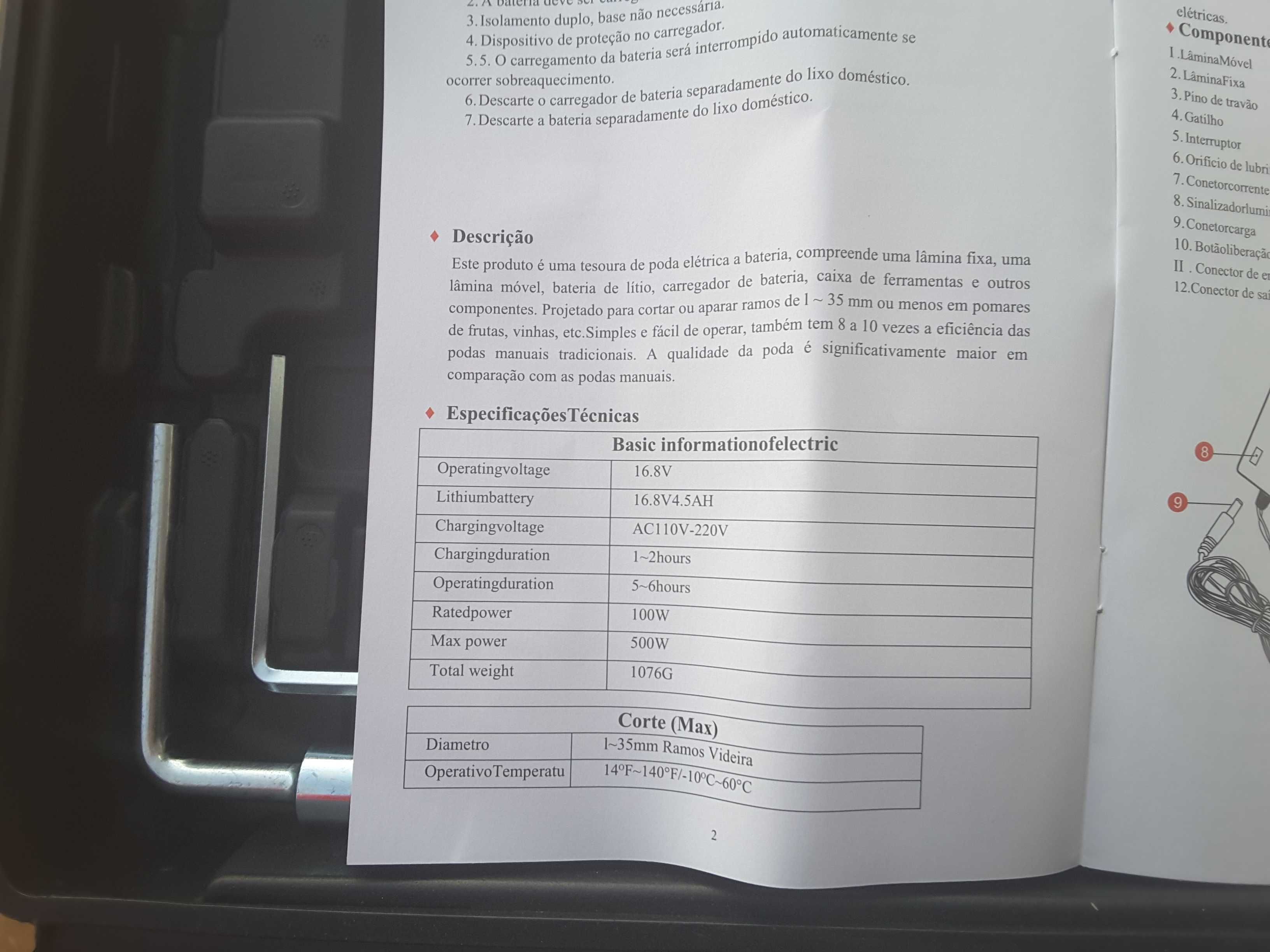 Tesouras Elétricas a bateria sem fios Gron SDS 000 35