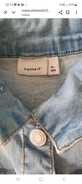 Kurtka jesienna r.128, 8 lat kwiaty, Name it, Gant, Adidas, Nike, Nowa