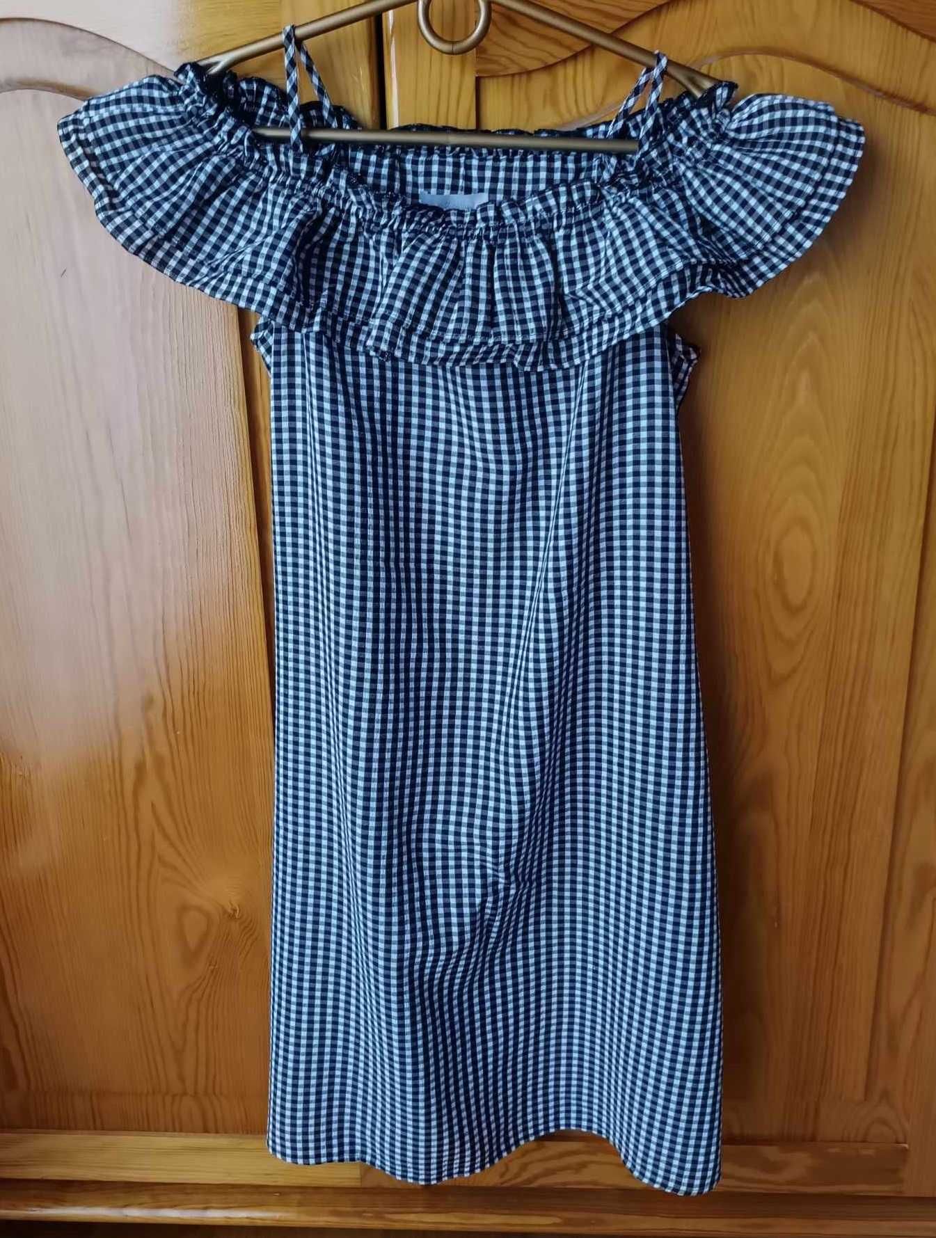 Sukienka w kratkę H&M, Rozmiar 35/XXS