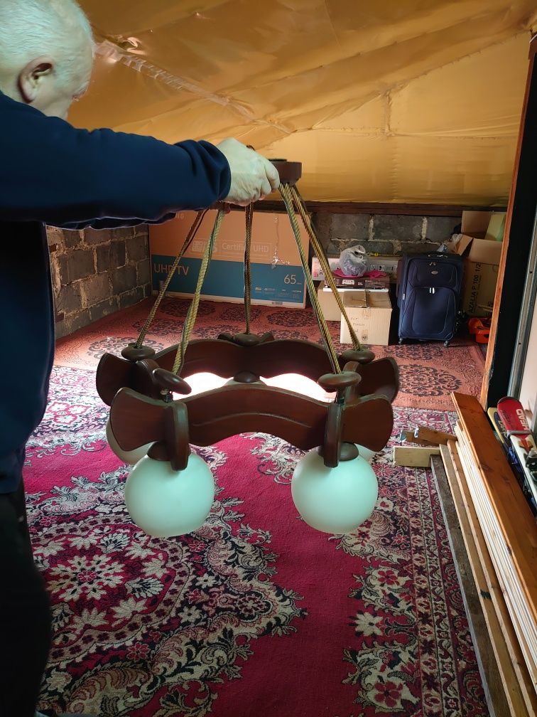 Żylandor/lampa drewniana 5 ramienny do salonu. Warto!!!
