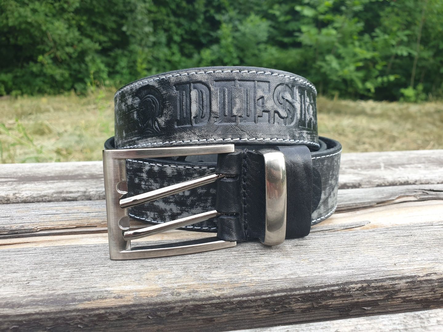 Чорний чоловічий ремінь diesel