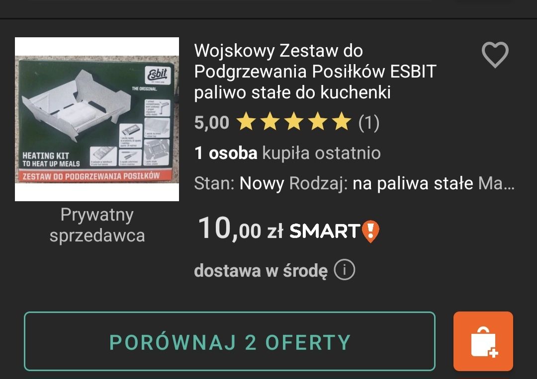 Wojskowa kuchenka Esbit na paliwo stałe