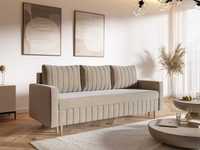 Sofa skandynawska 215 cm na drewnianych nóżkach z pojemnikiem Scandi
