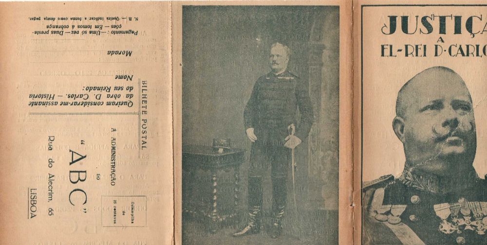 CUPÃO de compra do livro "Dom Carlos : história do seu reinado"