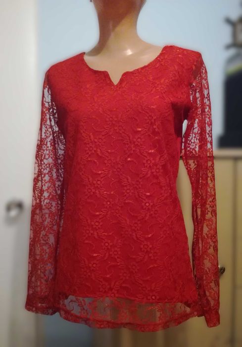Elegancka bluzka z koronką, S/M