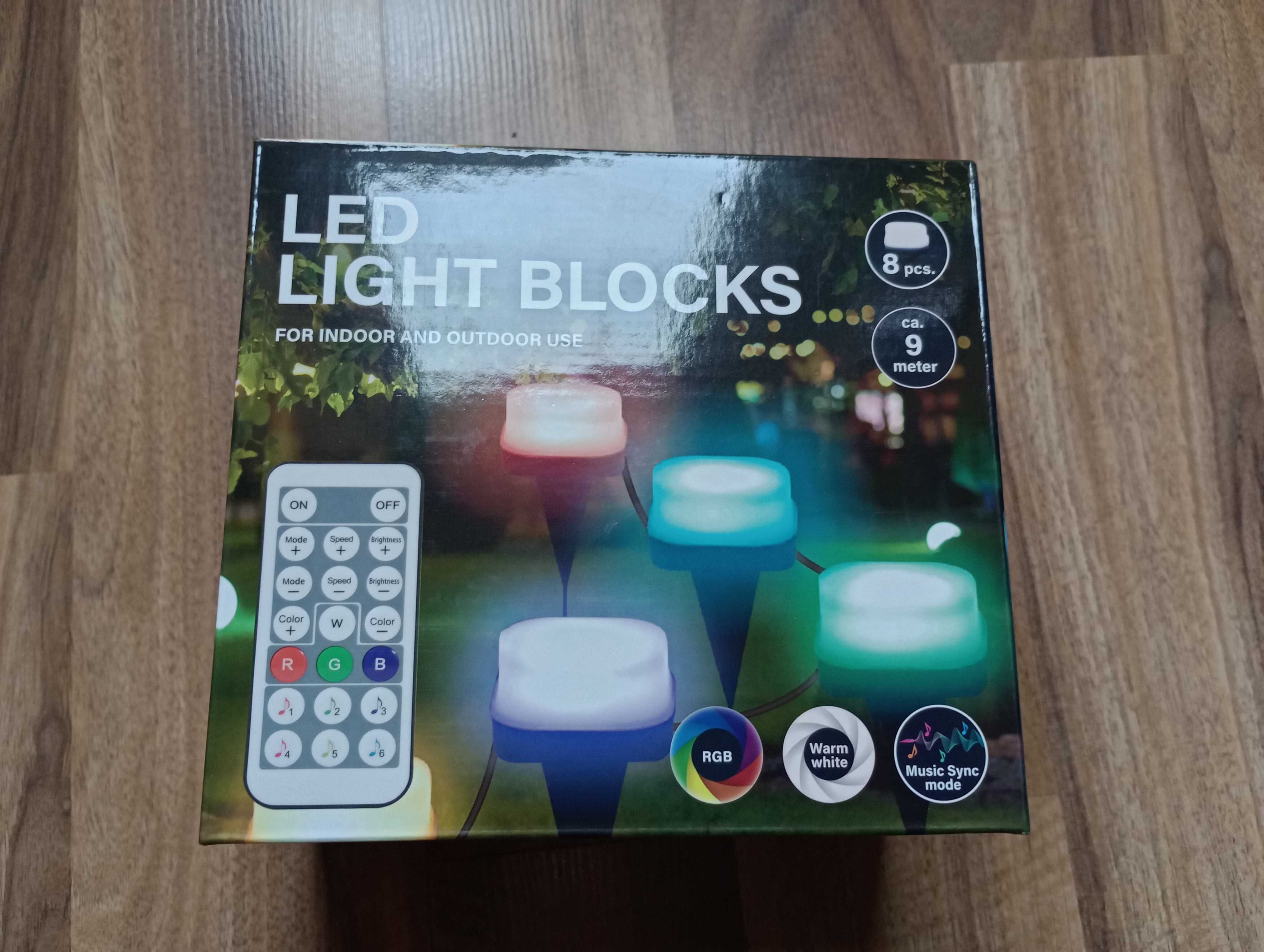 Led Light Blocks 8 diod LED RGB Music Sync 9 metrów
