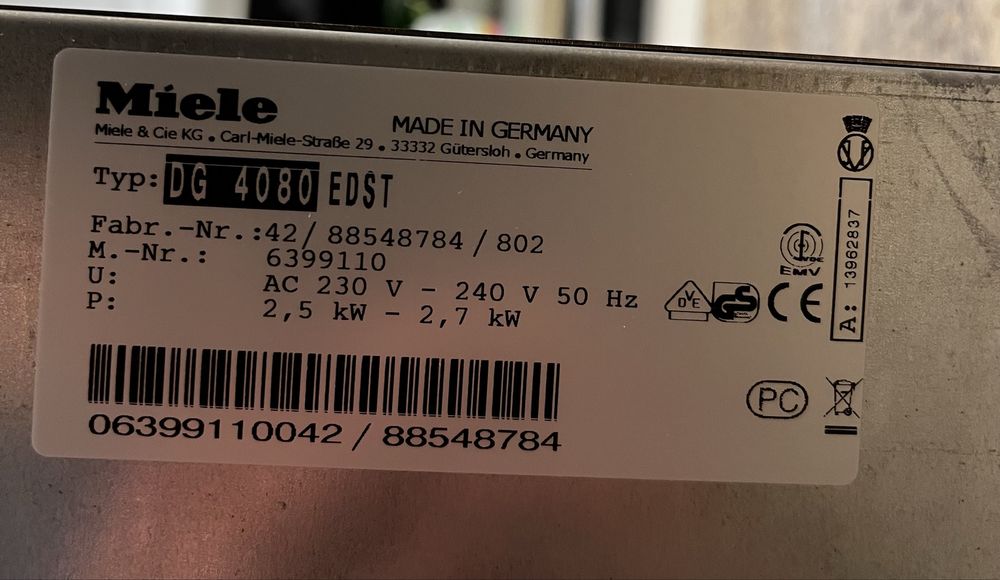 Miele DG 4080 EDST – Piekarnik parowy / parowar do zabudowy