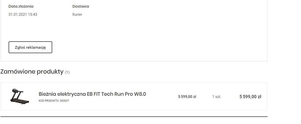Bieżnia elektryczna EB FIT Tech Run Pro W8.0