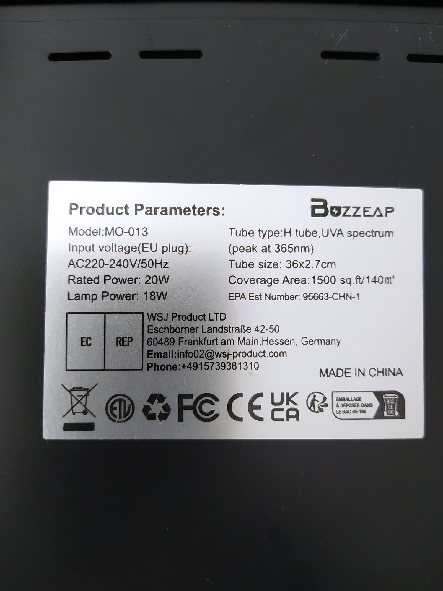 Lampa owadobójcza Buzzeap MO-013