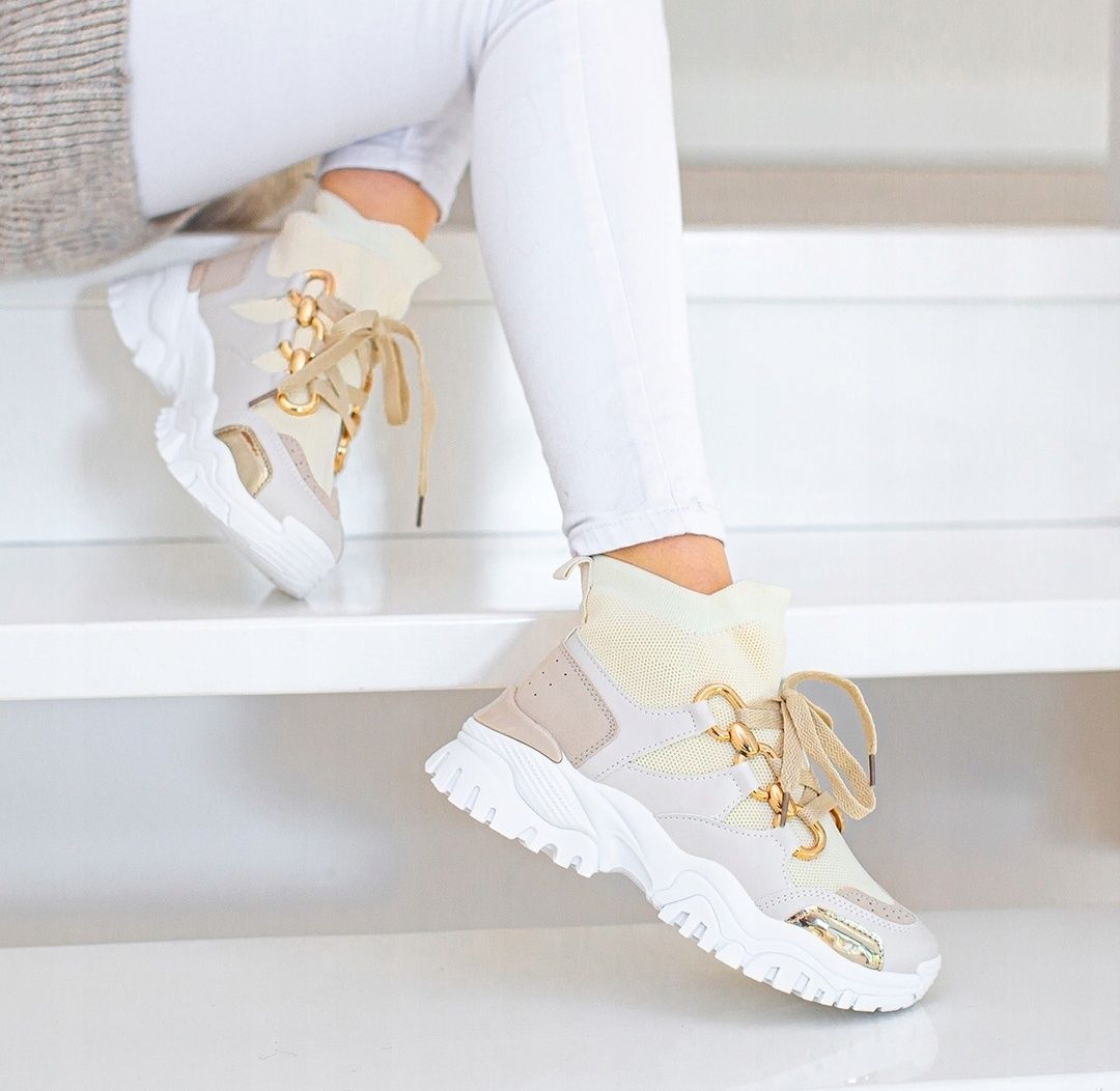 36 37 38 sneakersy 39 40 41 Adidasy za kostkę na grubej podeszwie lato
