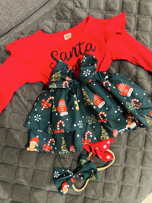 Наряд,святкове  боді-сукня з повʼязкою новорічне.