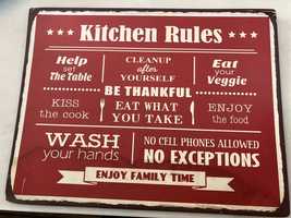 Placa de metal espetacular Kitchen rules