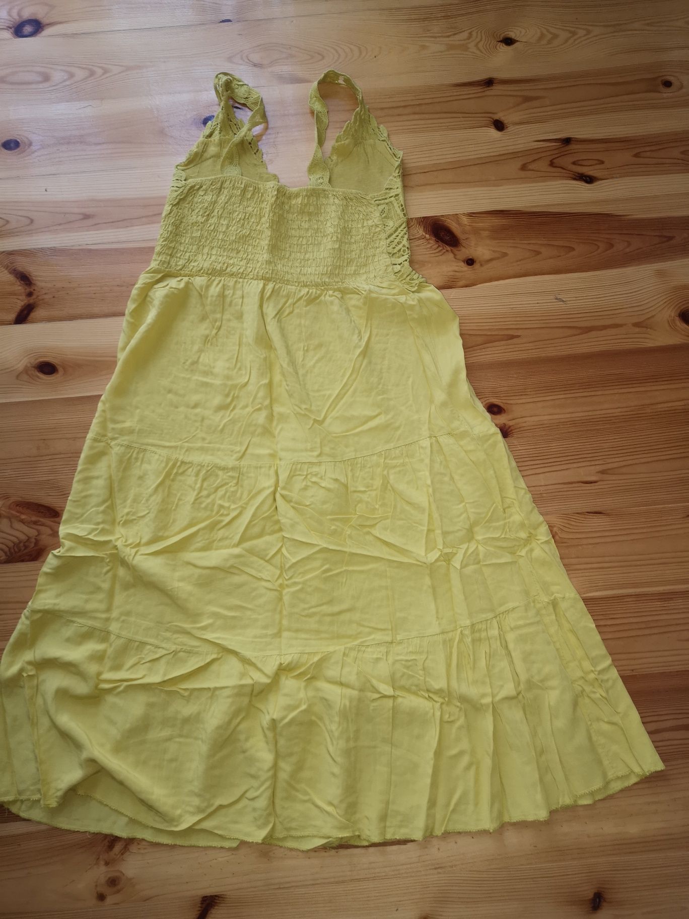 Sukienka długa oliwkowa - rozmiar S