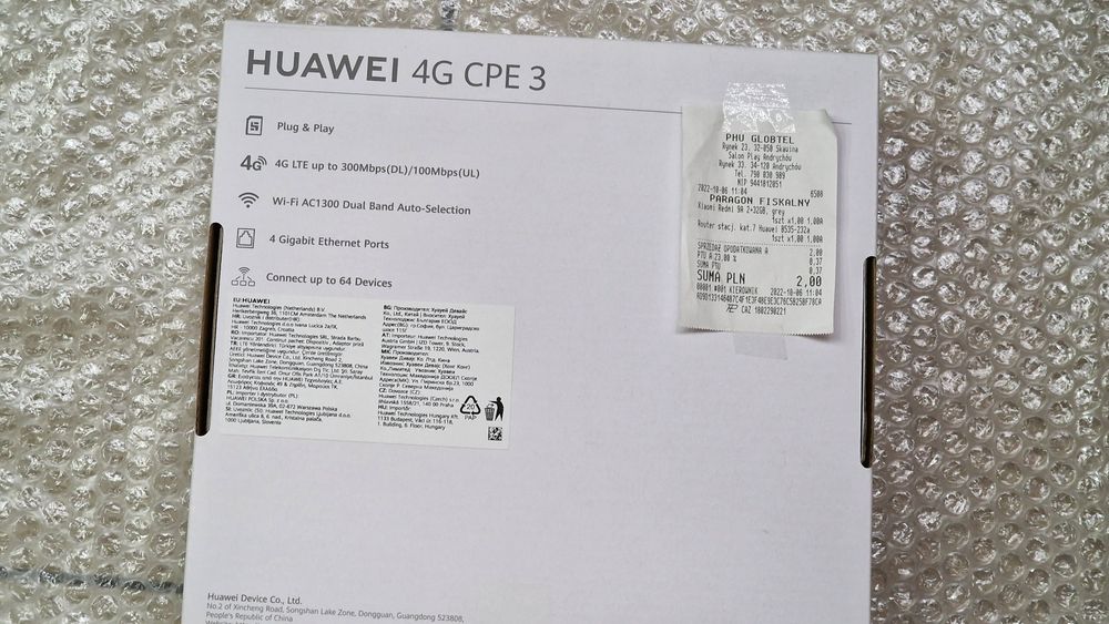 Nowy Router modem Huawei B535-232a LTE 4G CPE 3 300Mbps biały